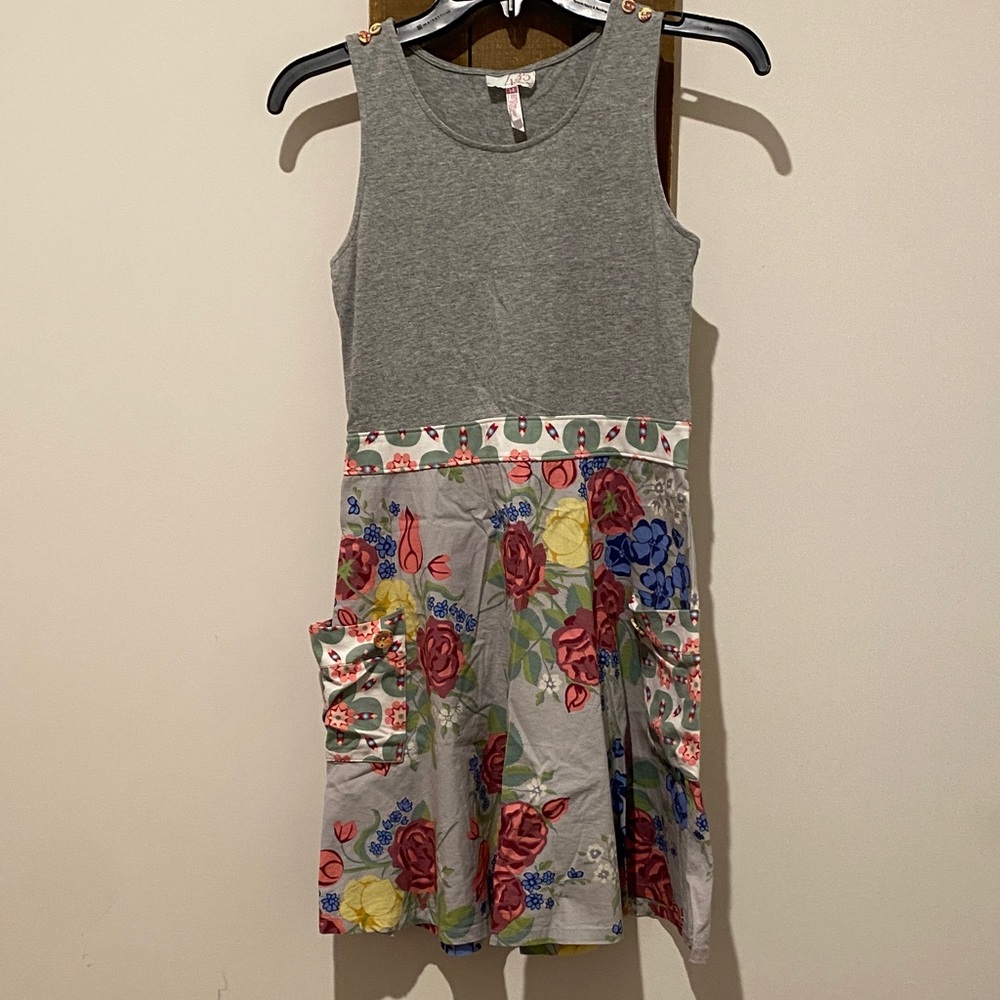 Charming Gray Floral Kids Dress